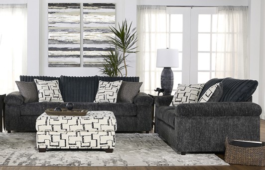 Galactic Charcoal Sofa & Loveseat